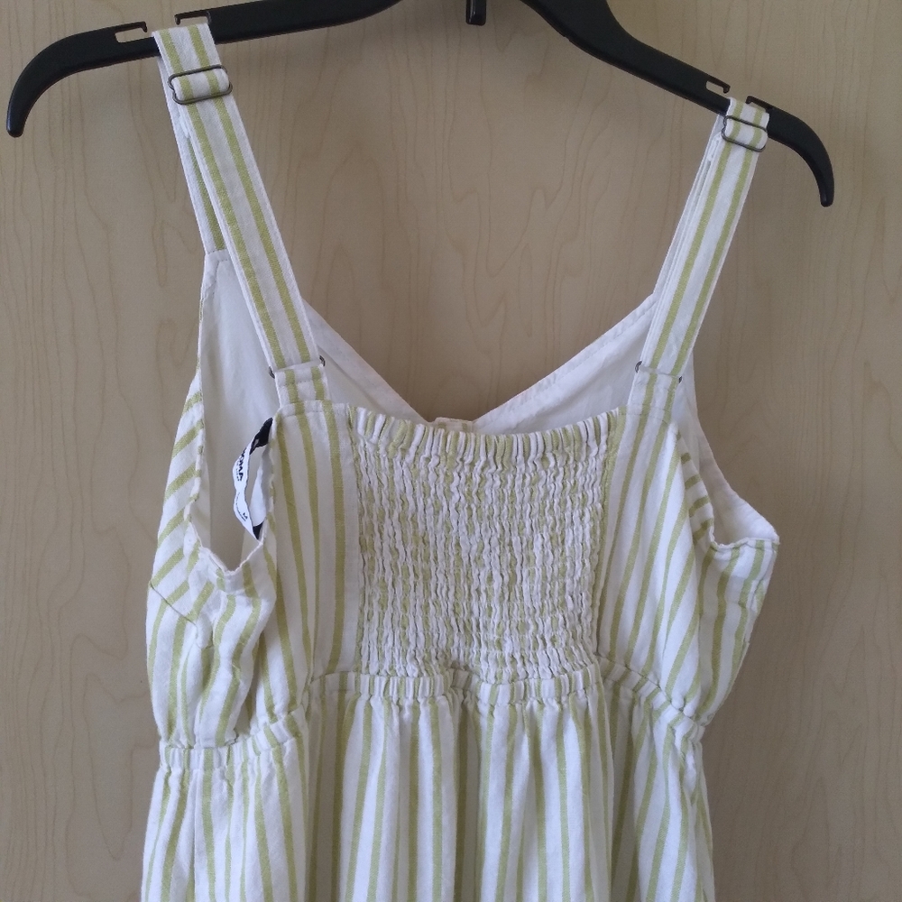 Sonoma Cottagecore Green and Cream Striped Midi Dress (M) - Picture 5 of 8